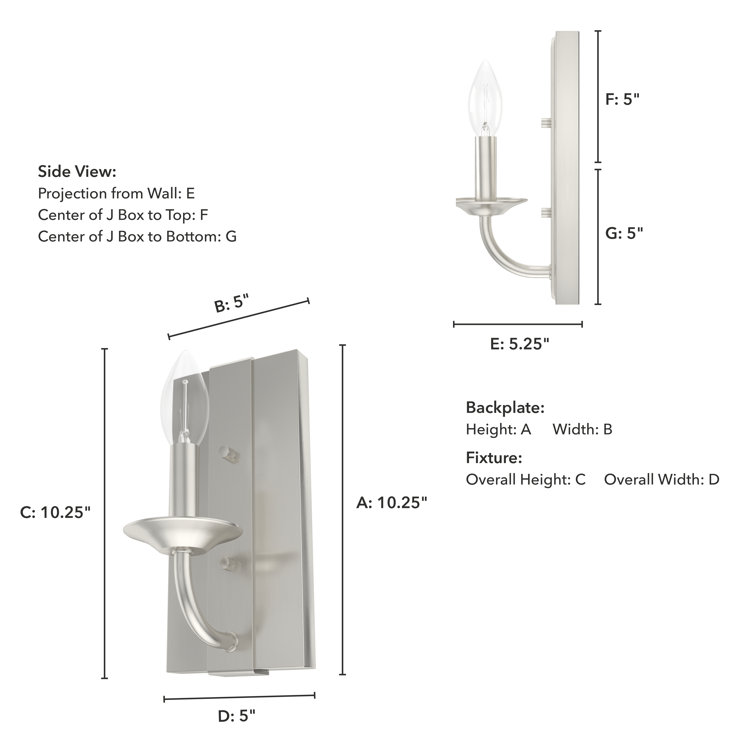 Perch Point Brushed Nickel Dimmable Wall Sconce, 10"