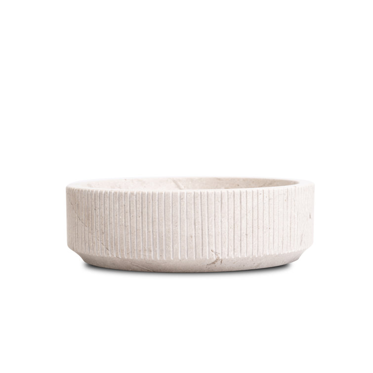 Laguna 16" Off-White Marble Circular Bathroom Sink