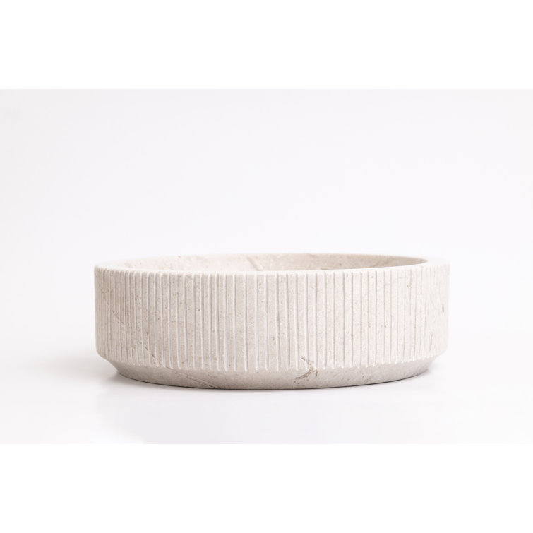 Laguna 16" Off-White Marble Circular Bathroom Sink