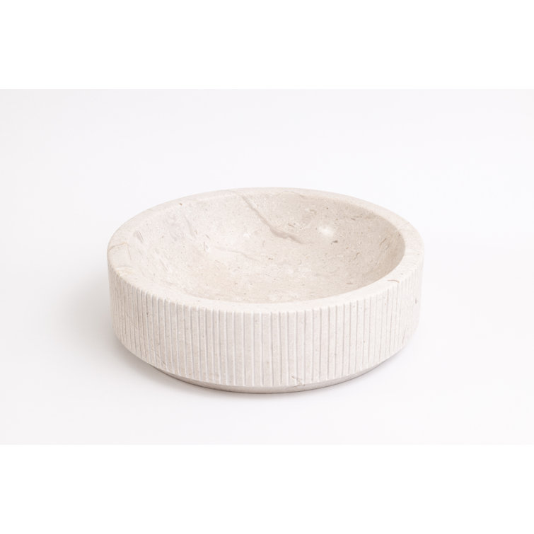 Laguna 16" Off-White Marble Circular Bathroom Sink