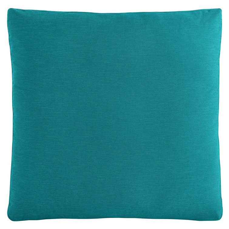 Plush Teal Polyester Overstuffed Modular Ottoman