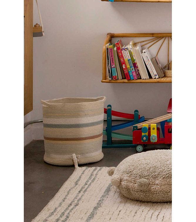 Triplet Multicolor Braided Cord Storage Basket with Handles
