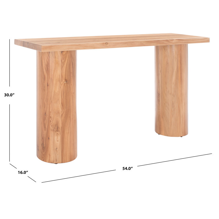 Sanchez Elmwood Console Table with Bold Curves and Storage