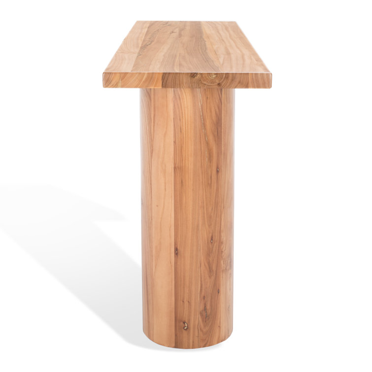 Sanchez Elmwood Console Table with Bold Curves and Storage