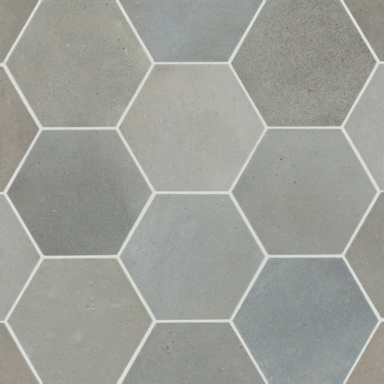 Celine Blue 4" x 5" Porcelain Hexagonal Mosaic Tile