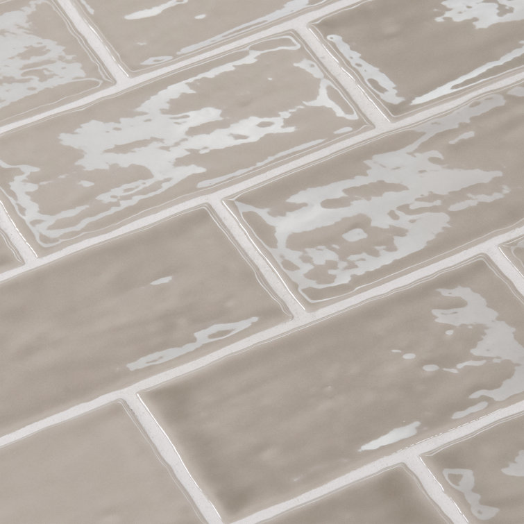 Marin 2.5" x 5" Glossy Beige Ceramic Wall Tile