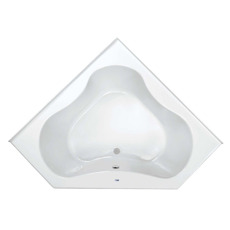 60'' White Acrylic Corner Soaking Bathtub