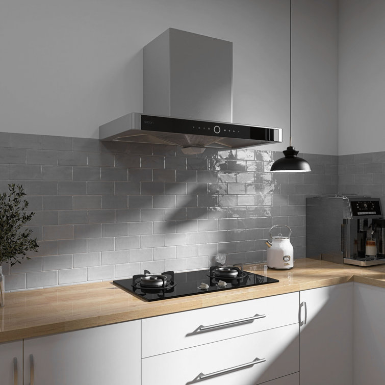 Ceniza Gray Polished Ceramic Subway Wall Tile 2.95" x 5.9"