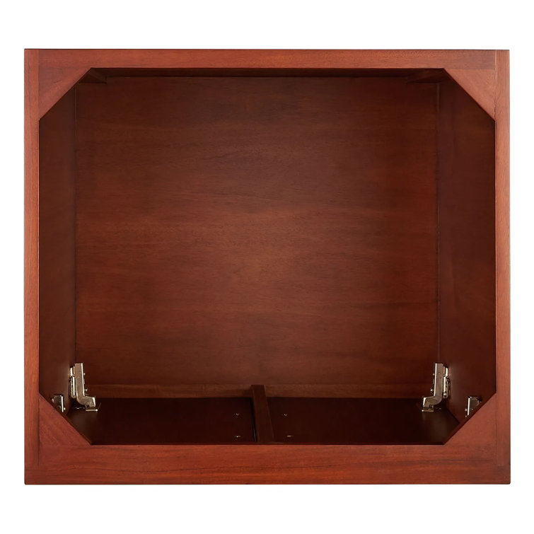 Natural Teak 24" Single Bathroom Vanity with Carrara Marble Top