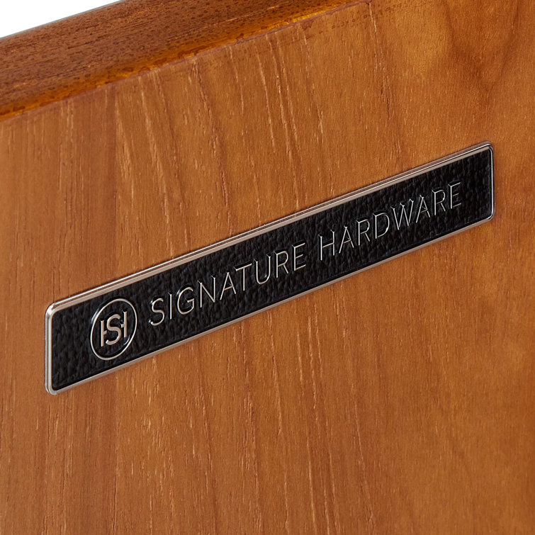Natural Teak Single Bathroom Vanity with Brass Handles
