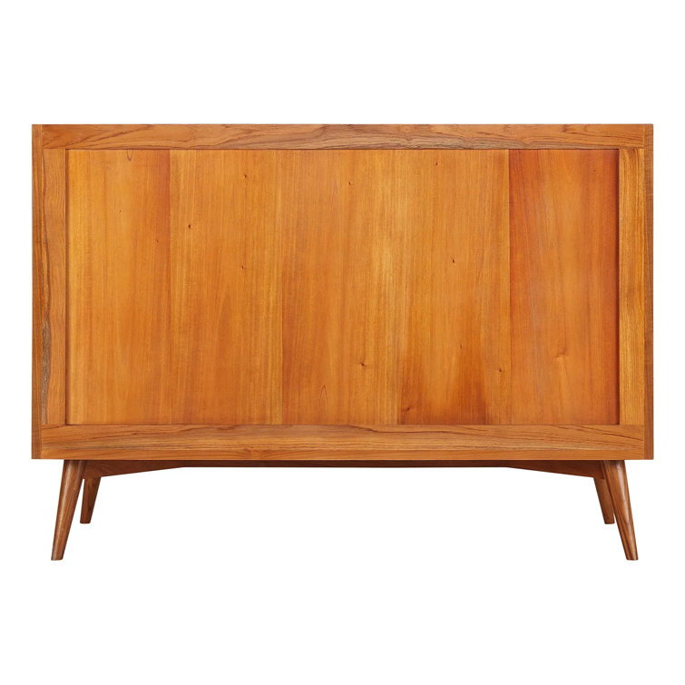 Novak 48" Natural Teak Single Vanity Cabinet with Brass Hardware