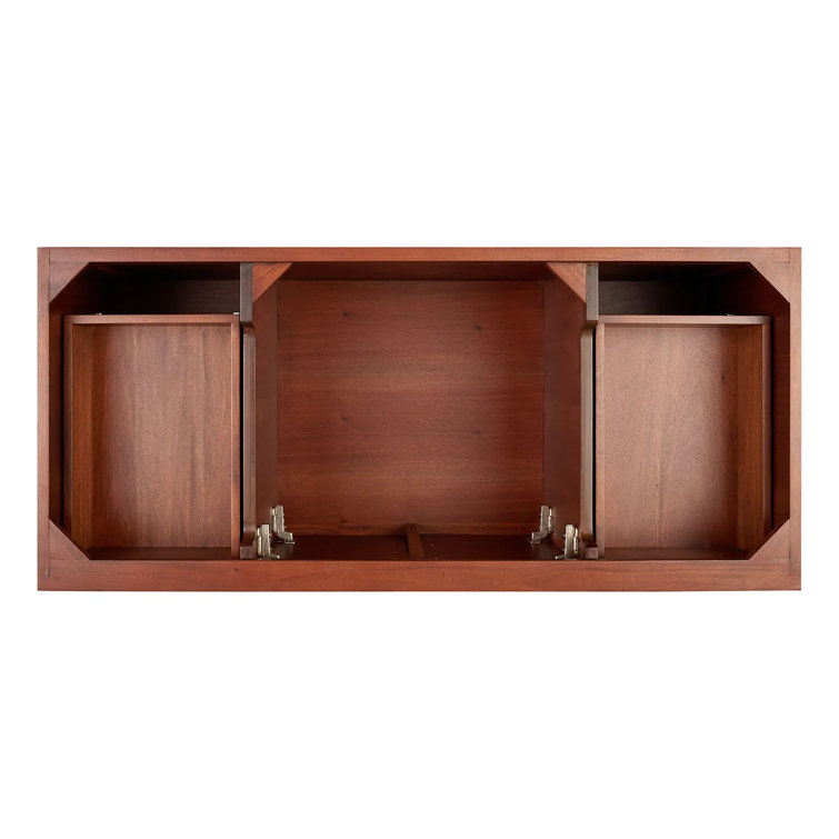 48'' Natural Teak Single Bathroom Vanity with Carrara Marble Top