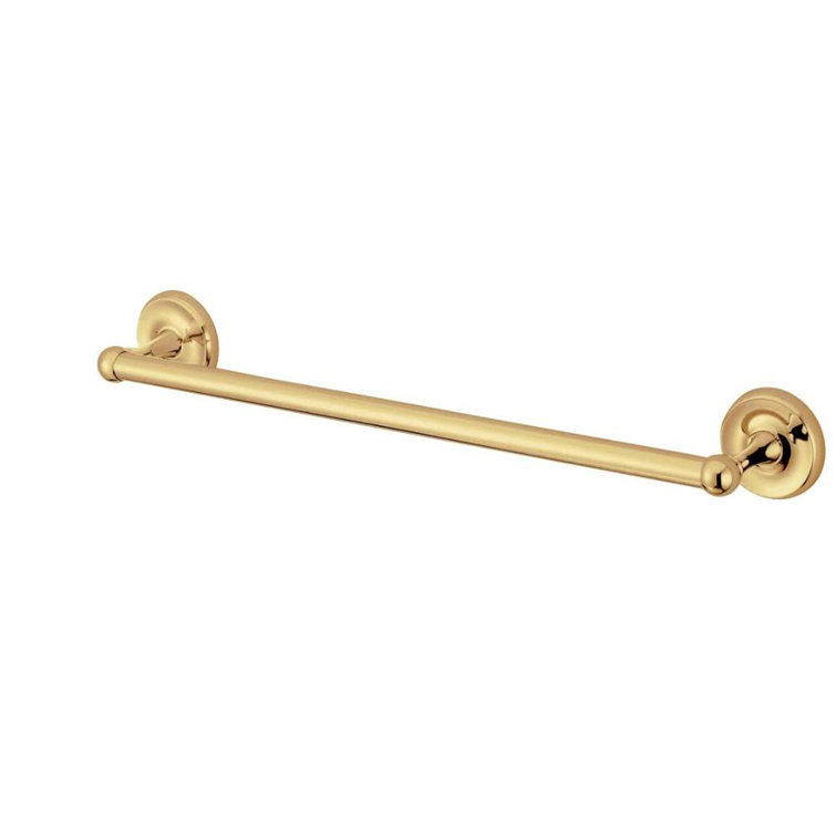 Polished Brass 18-Inch Wall Mounted Towel Bar