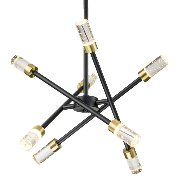 Black and Brass Crystal Sputnik LED Pendant Light