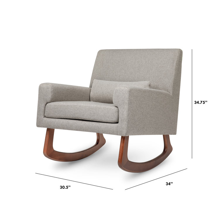 Sleepytime Tan Vegan Leather & Walnut Nursery Rocker