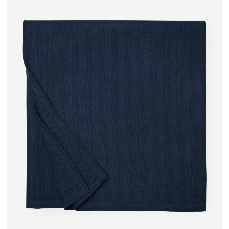 Tavira Sophisticated Navy Twin Cotton Woven Blanket