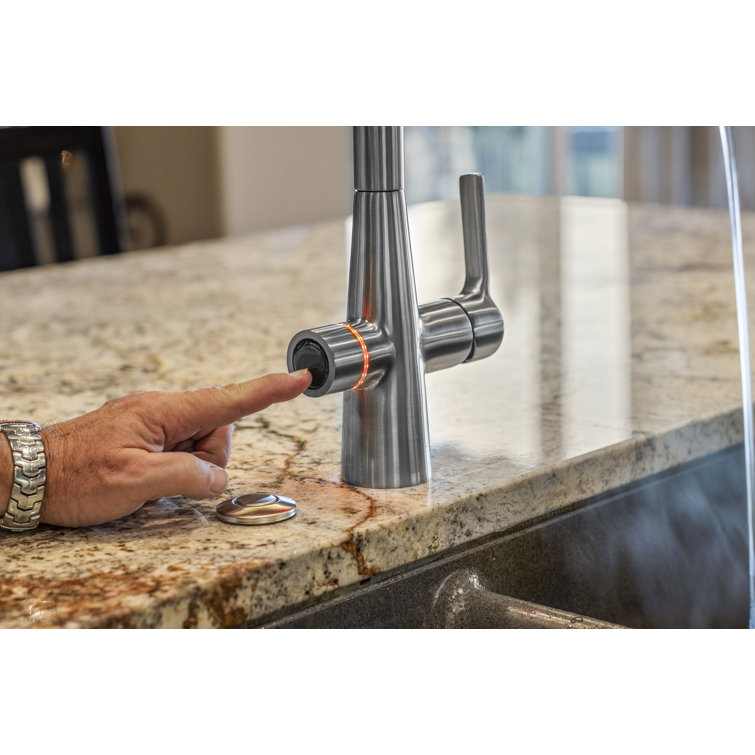 Matte Black Pull-out Spray Kitchen Faucet with Filter System