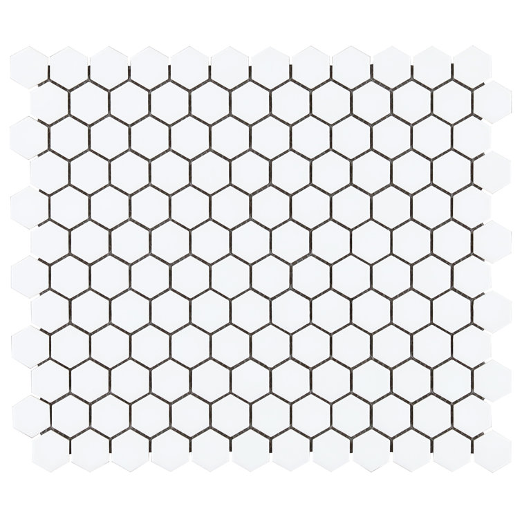 Matte White Ceramic Honeycomb Mosaic Tile for Floors and Walls