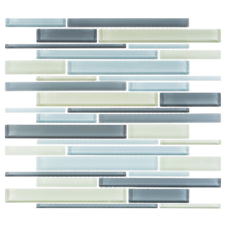 Flashback 12" Blue and White Glass Mosaic Tile
