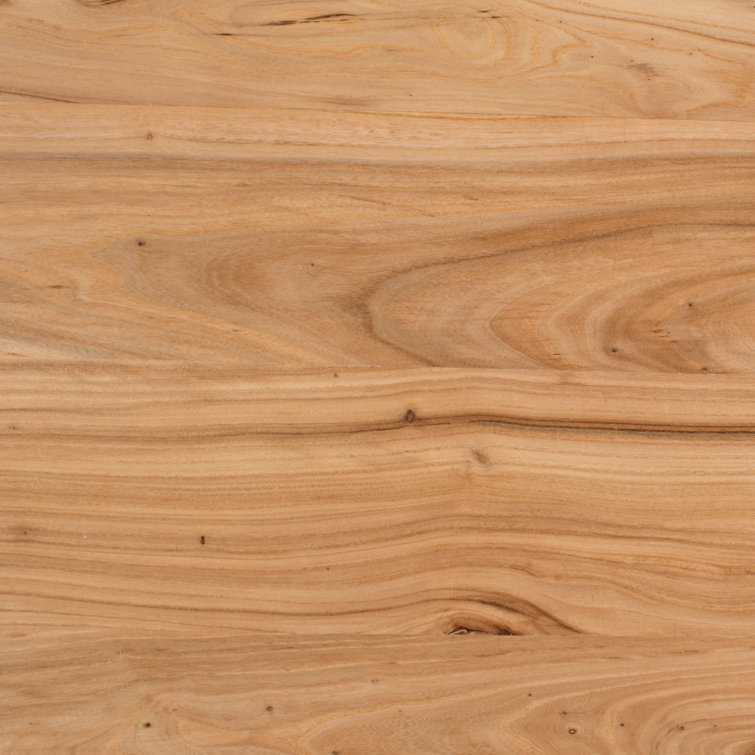Natural Elm Oval Coffee Table with Trestle Base