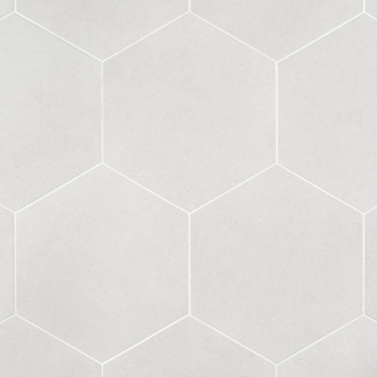Bower Hex White Matte Porcelain Hexagon Floor and Wall Tile