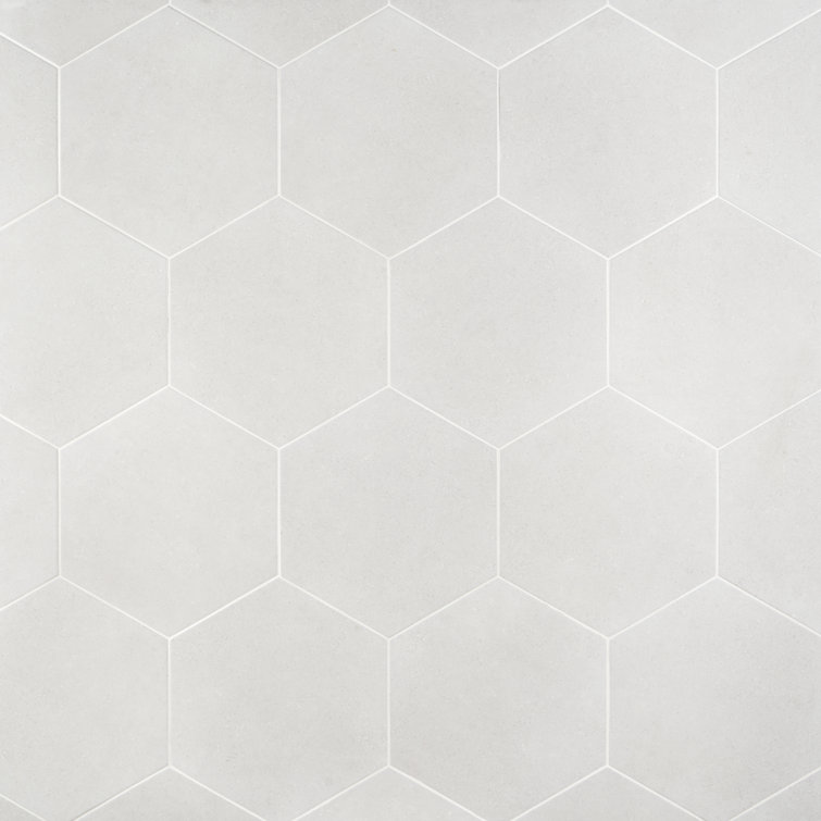 Bower Hex White Matte Porcelain Hexagon Floor and Wall Tile