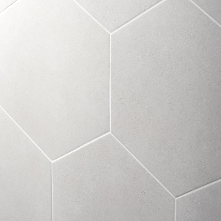 Bower Hex White Matte Porcelain Hexagon Floor and Wall Tile