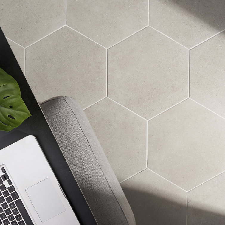 Taupe Matte Hexagonal Porcelain Floor and Wall Tile
