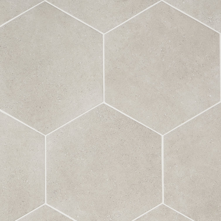 Taupe Matte Hexagonal Porcelain Floor and Wall Tile