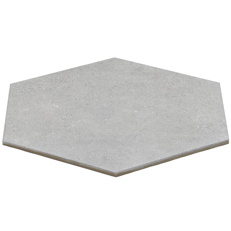 Bower Hex 14.5" Matte Gray Porcelain Hexagonal Tile