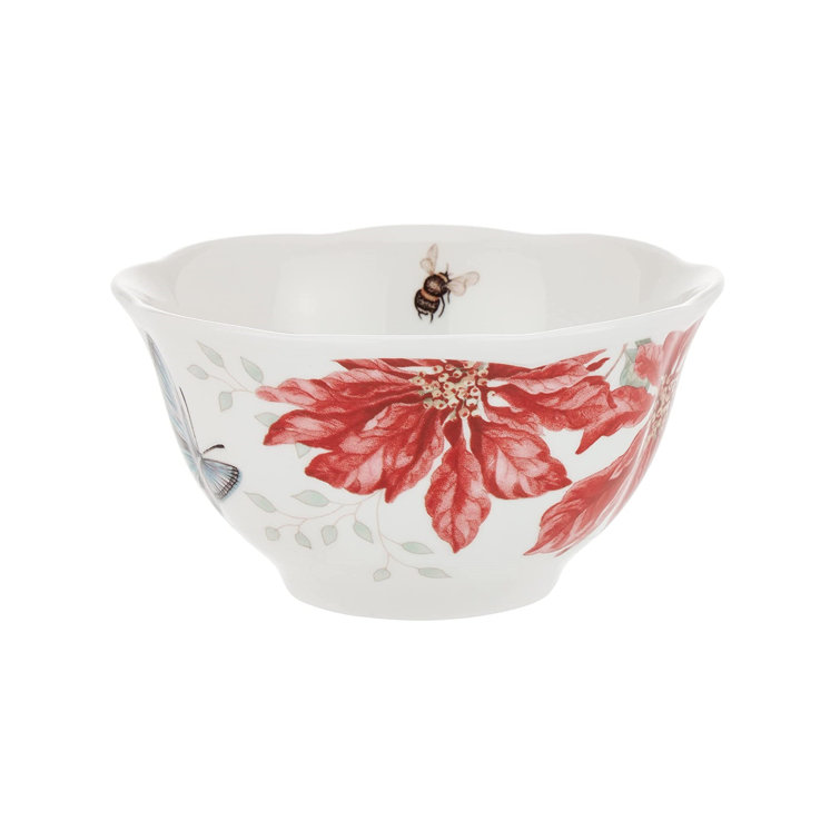 Butterfly Meadow Holiday 12-Piece Porcelain Dinnerware Set for 4