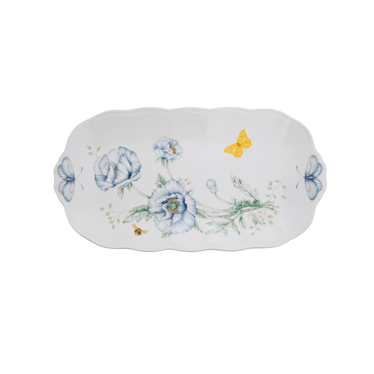 Butterfly Meadow White Porcelain Oblong Sandwich Tray