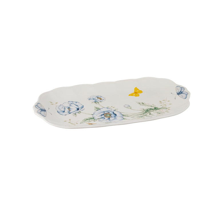 Butterfly Meadow White Porcelain Oblong Sandwich Tray