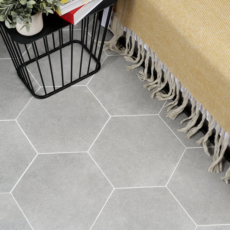 Bower Hex 14.5" Matte Gray Porcelain Hexagonal Tile