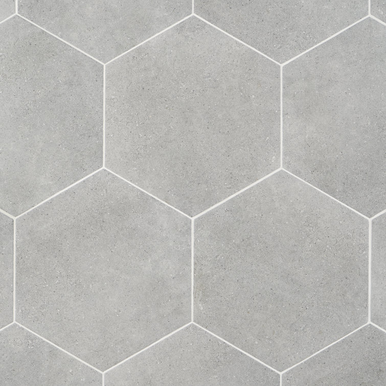 Bower Hex 14.5" Matte Gray Porcelain Hexagonal Tile