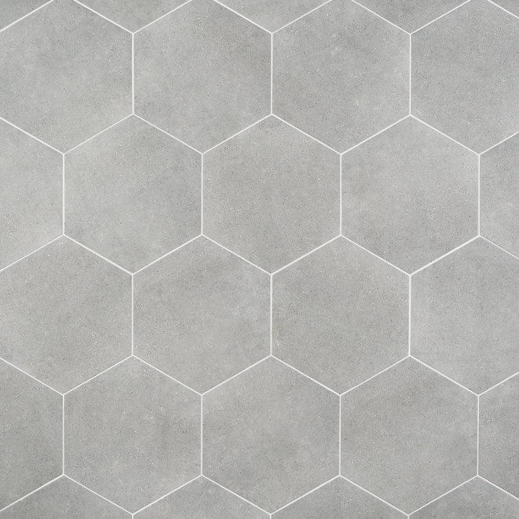 Bower Hex 14.5" Matte Gray Porcelain Hexagonal Tile