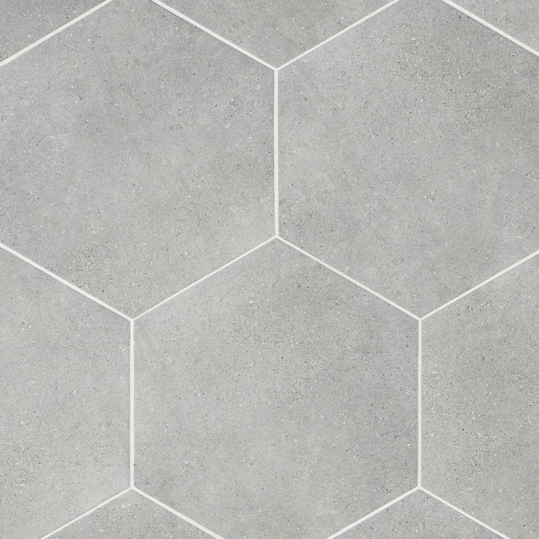 Bower Hex 14.5" Matte Gray Porcelain Hexagonal Tile