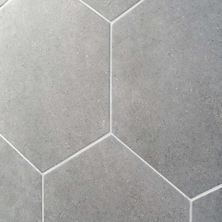 Bower Hex 14.5" Matte Gray Porcelain Hexagonal Tile