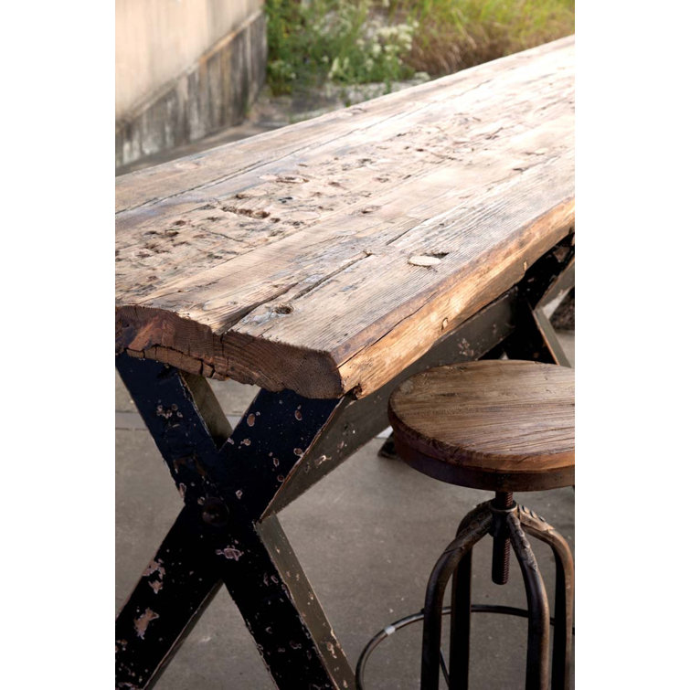 Rustic Industrial Wood Counter Height Dining Table