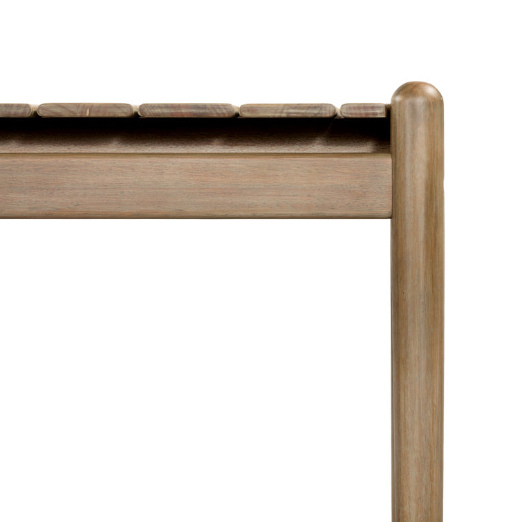 Eucalyptus Slatted Rectangular Dining Table with Tapered Legs - 81"