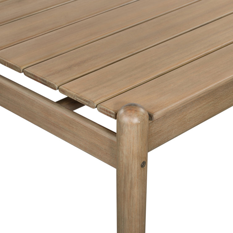Eucalyptus Slatted Rectangular Dining Table with Tapered Legs - 81"
