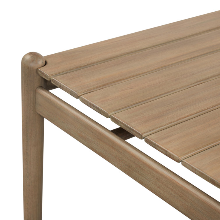 Eucalyptus Slatted Rectangular Dining Table with Tapered Legs - 81"
