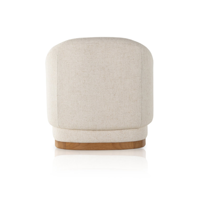 Martine White Performance Fabric Swivel Barrel Chair