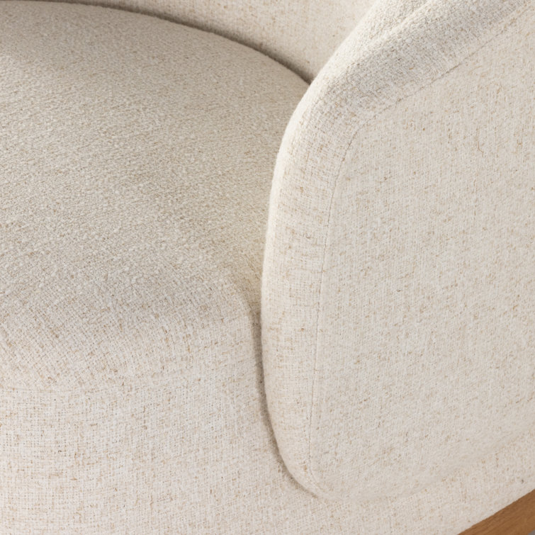 Martine White Performance Fabric Swivel Barrel Chair