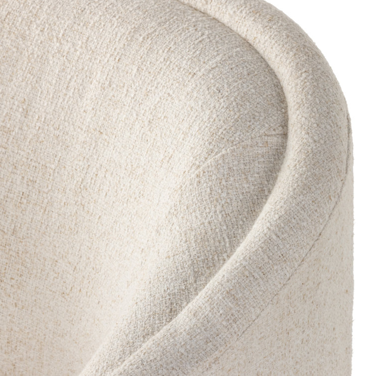 Martine White Performance Fabric Swivel Barrel Chair