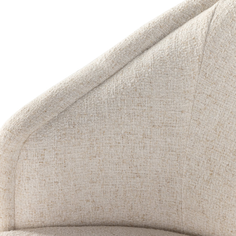 Martine White Performance Fabric Swivel Barrel Chair