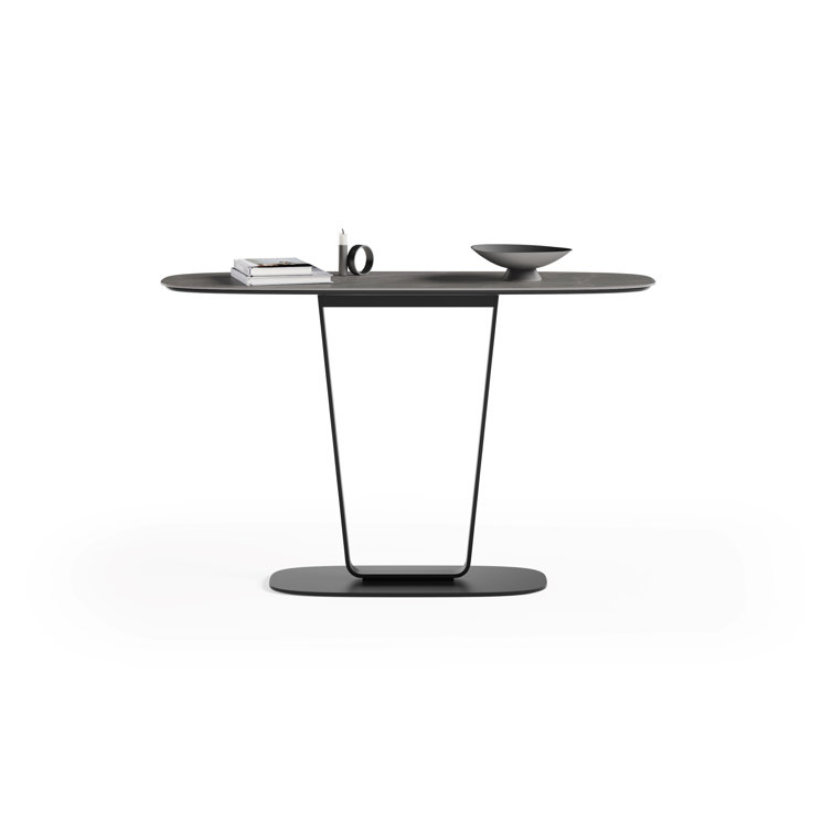 Alto Grey Porcelain Top Console Table with Steel Frame