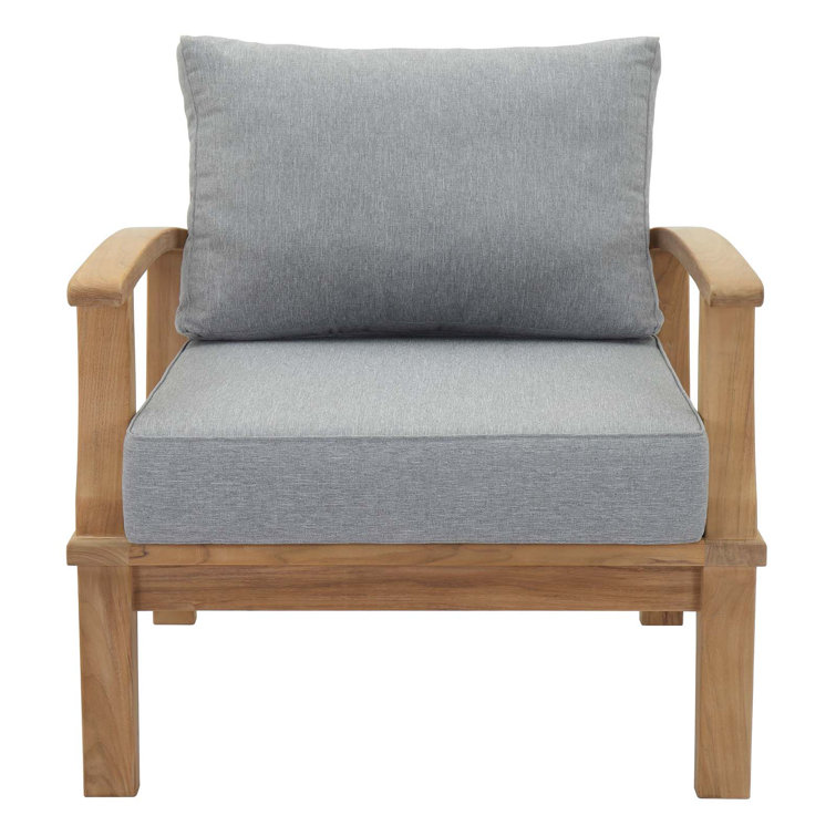 Marina Luxe Natural Gray Teak Outdoor Armchair