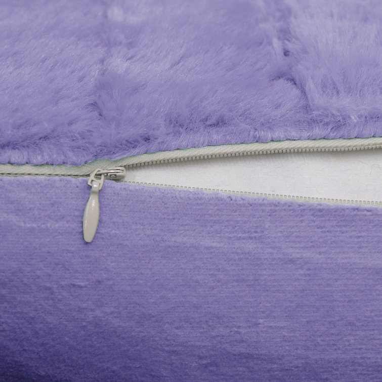 Bright White Faux Fur Reversible Throw Blanket and Pillow Set