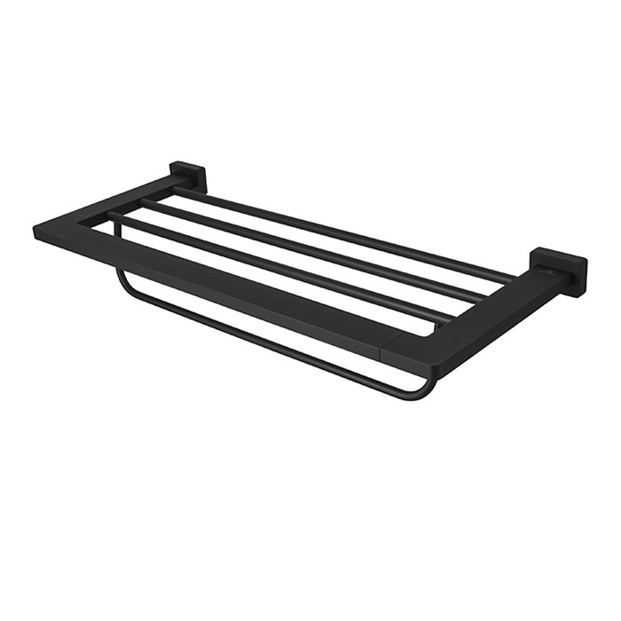 Matte Black Wall Mounted Contemporary Towel Rack